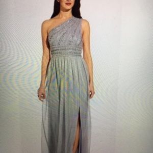 Adrianna Papell Grey/Silver  Evening Gown-  NWT!